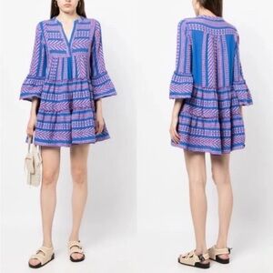 Anthropologie Devotion Twins Handwoven Embroider Mini SHORT Ella Dress tunic XS